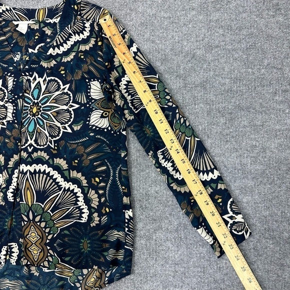H&M Top Sz 6 Floral Print Long Sleeve Button Down - Picture 7 of 12